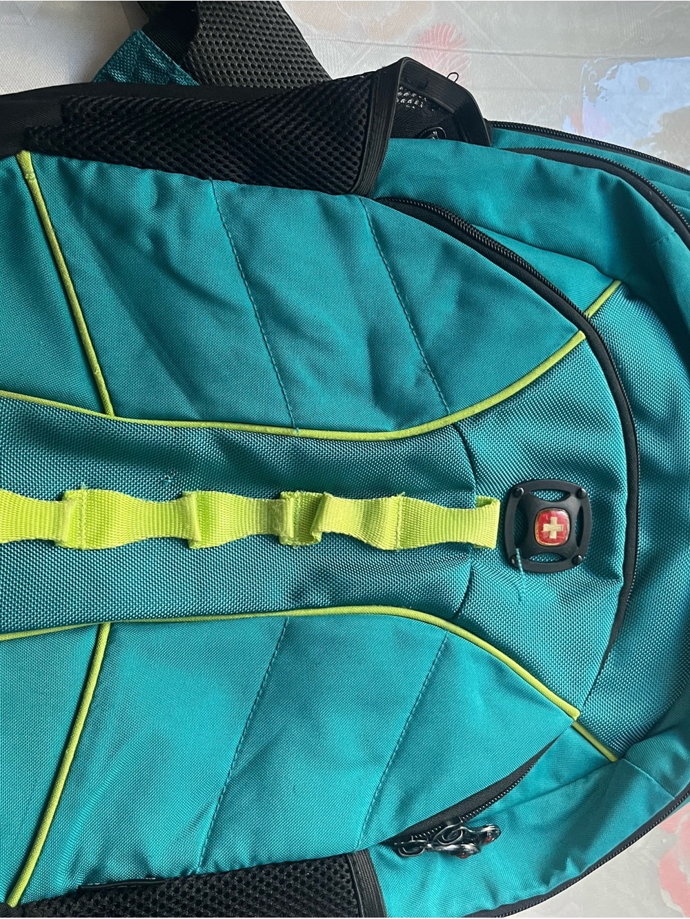 SwissGear Teal and Lime Green Backpack